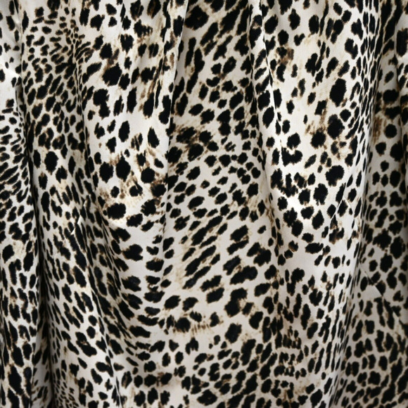 LDT Beige Brown Animal Print Long Sleeve Mini Dress Size 2 - Picture 3 of 7